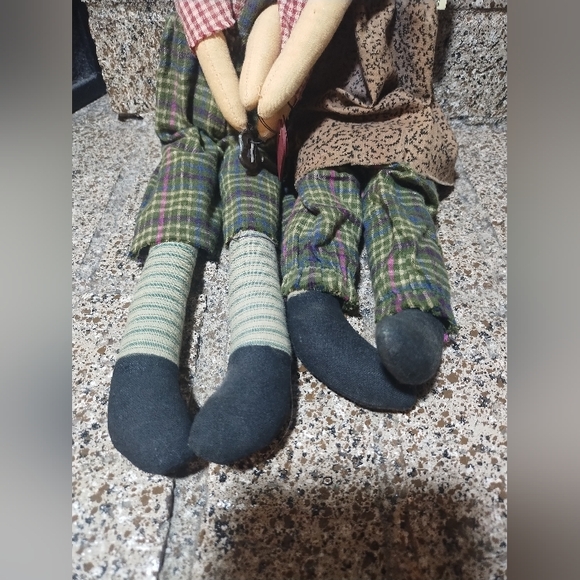 Vintage Collection Primitive Doll Raggedy Anne Dolls Couple Cottage Primitive - Picture 4 of 16